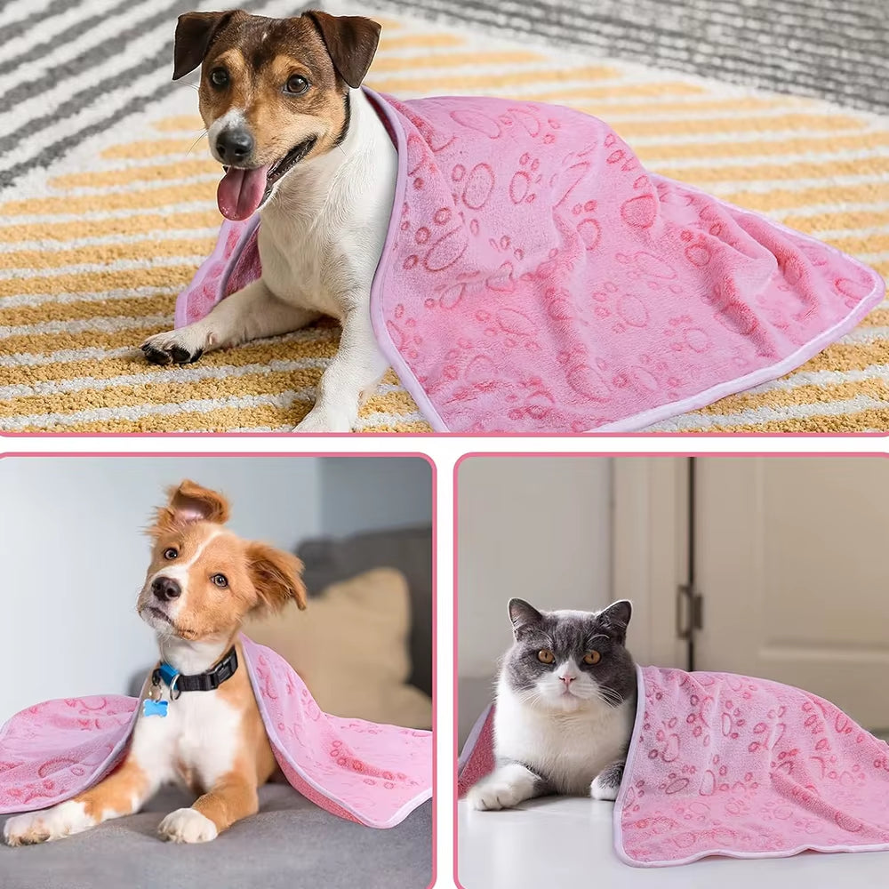 3 Sizes Super Soft Fluffy Premium Fleece Pet Blanket Pet Mat Warm Comfortable Blanket for Cat Dogs Cat Pet Supplies Easy Clean
