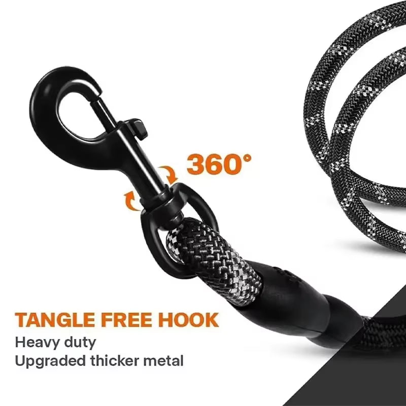 Reflective Dog Leash Traction Rope for Strong Big Small Medium Dog Safety Comfortable Durable Padded Handle Pet Accessories