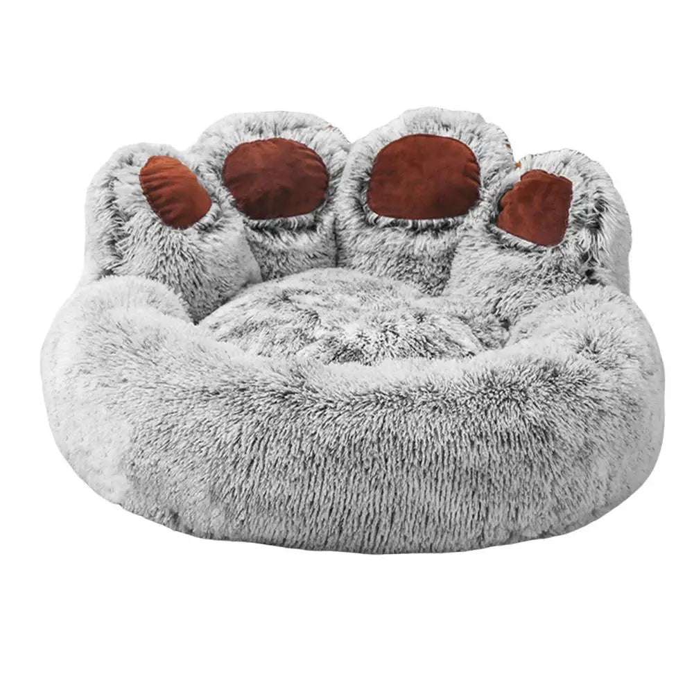 Pet Nest Plush Bed Premium Cotton Filling Pet Bed Cozy Paw-Shaped Pet Bed with Fluffy Plush for Cats for Warmth for Ultimate