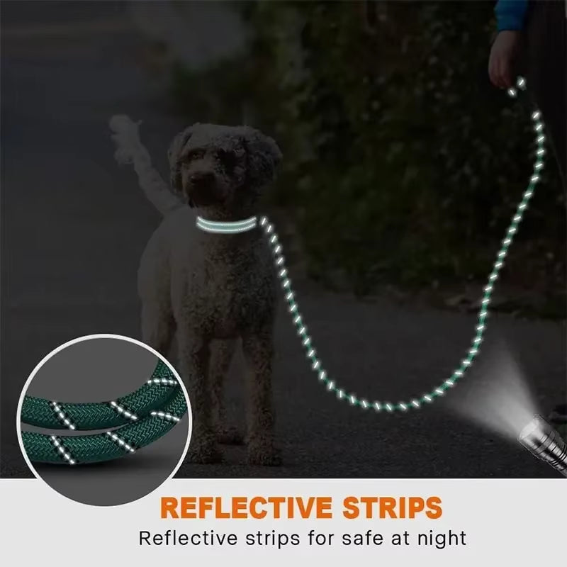 Reflective Dog Leash Traction Rope for Strong Big Small Medium Dog Safety Comfortable Durable Padded Handle Pet Accessories