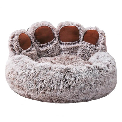 Pet Nest Plush Bed Premium Cotton Filling Pet Bed Cozy Paw-Shaped Pet Bed with Fluffy Plush for Cats for Warmth for Ultimate